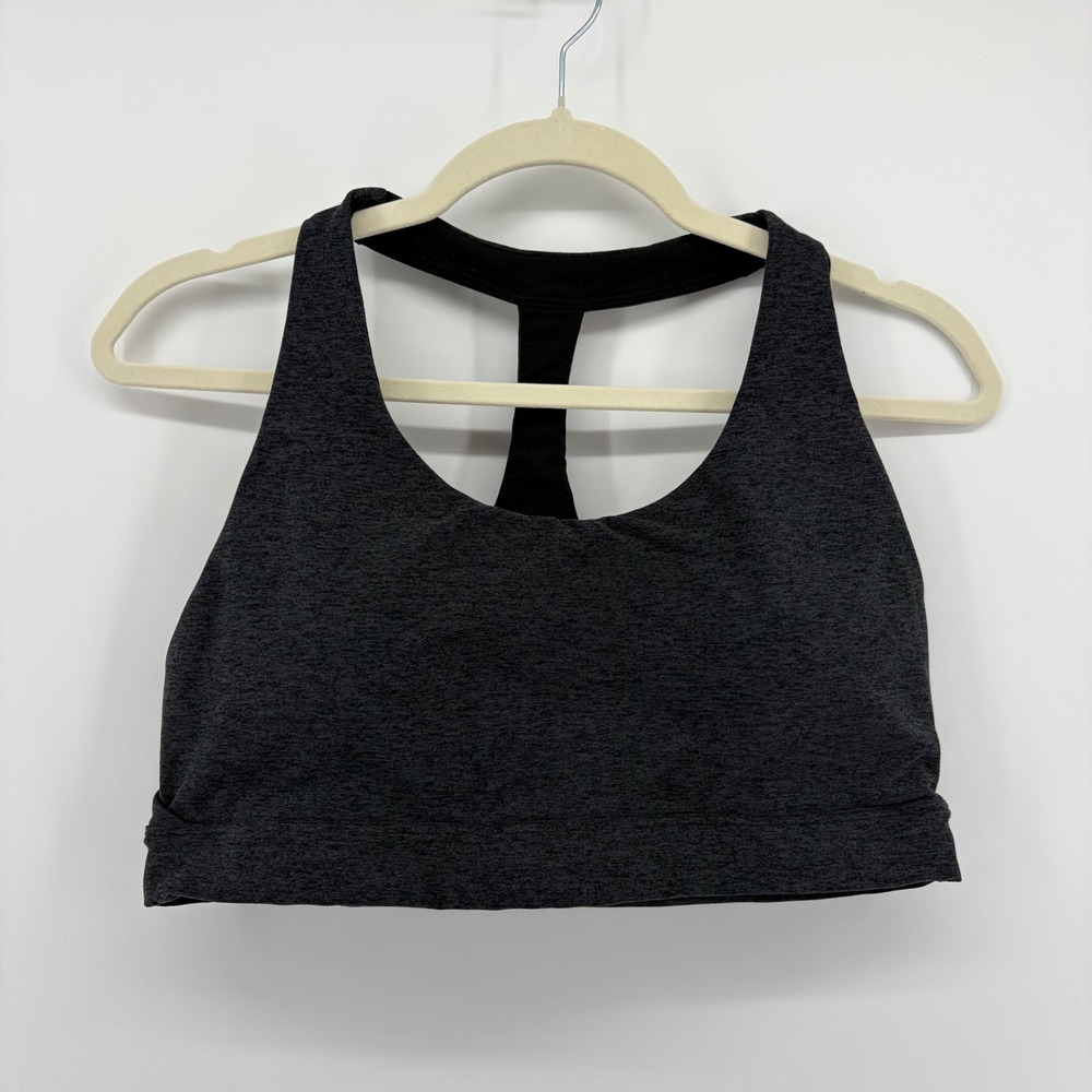 Calia Womens XL Gray Sports Bra Racerback Heathered Activewear Scoop Neck